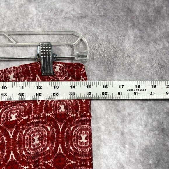 LuLaRoe Leggings Stretch Pant Womens Tall & CurvyDeer Red Geometric Design Comfy - Picture 4 of 11